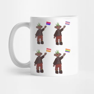 Punk mice holding pride flags Mug